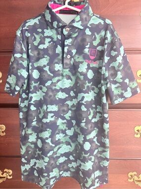 Greyson Boys Navy, Teal & pink Camo Polo